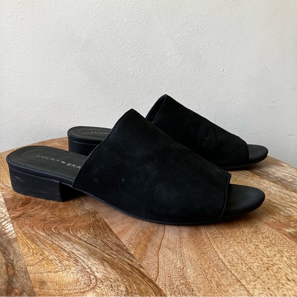 Lucky Brand | Florent Suede Leather Minimalist Mule Flat - Picture 2 of 8
